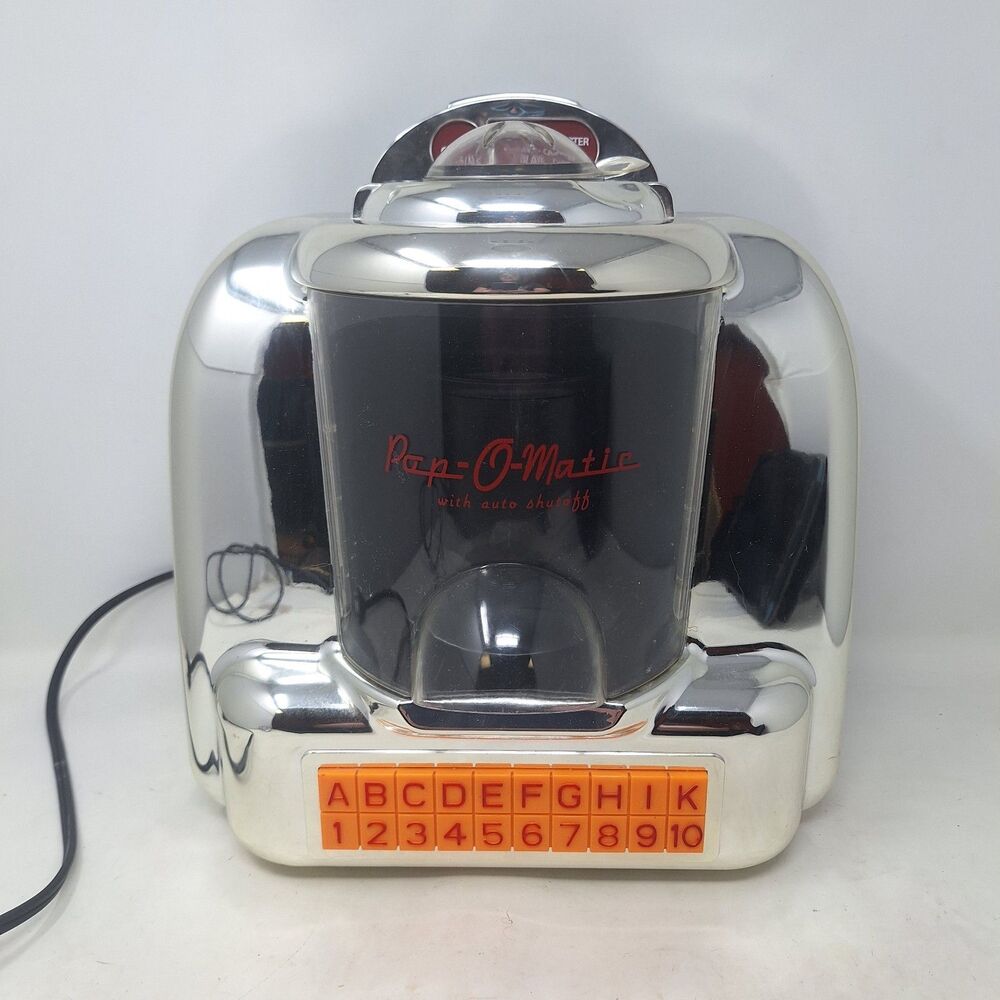 Smart Planet Popcorn Maker Pop O Matic 50s Diner Juke Box Style Novelty Hot Air